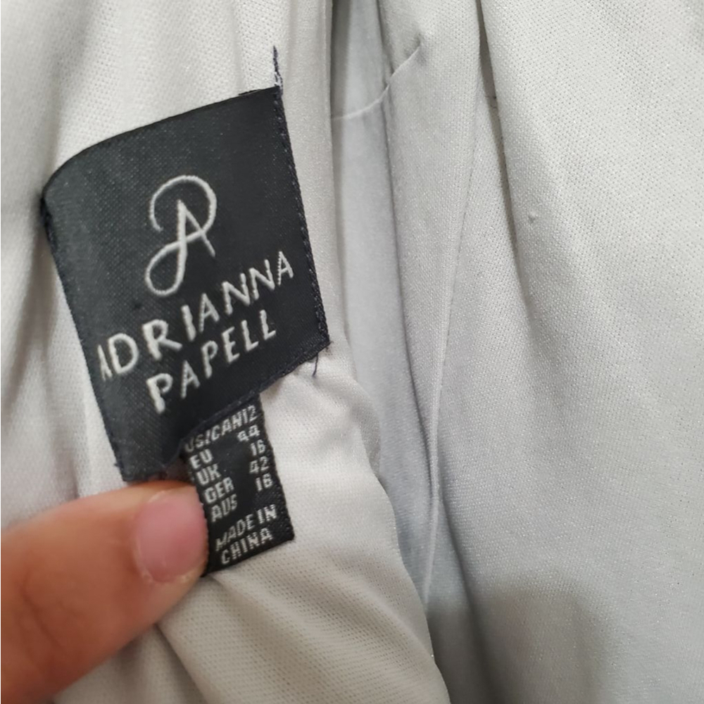 Women's Adrianna Papell Dress Size 12 Silver - Picture 4 of 7